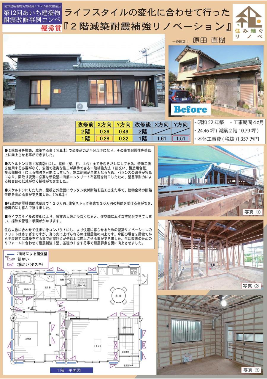 第12回あいち建築物 耐震ｺﾝﾍﾟ 優秀賞