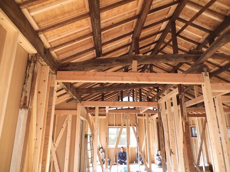 『住み継ぐリノベ』西一色リユース②施工状況　平屋建中古住宅のスケルトンリフォーム　愛知県みよし市